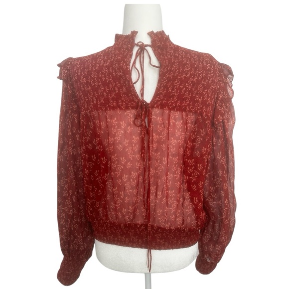 Free People Roma Blouse in Berry Combo - Size Large - Picture 7 of 11